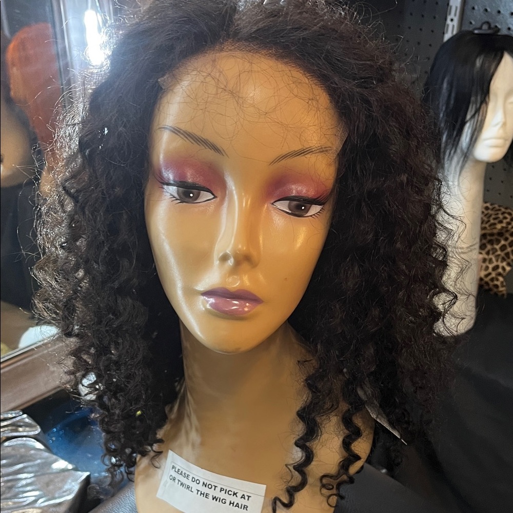 Curly Black Human Hair Wig for Women